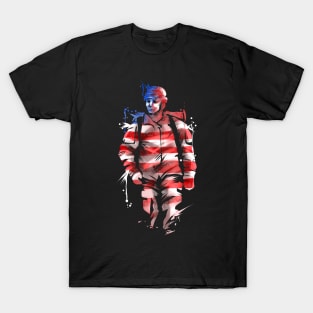 US Soldier In Us Flag Colours 4th Of July Veterans Day T-Shirt